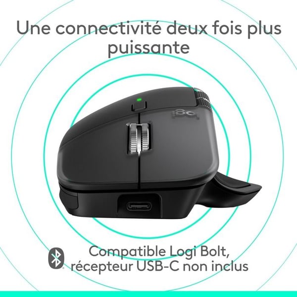 Logitech trådlös mus MX Master 4 för Mac Svart sidereal