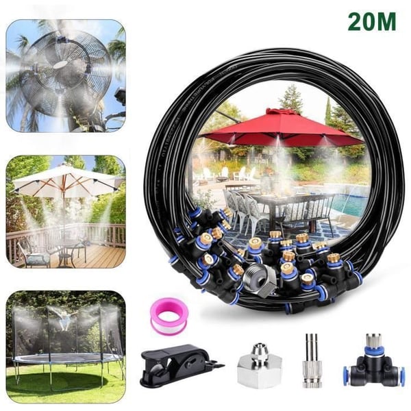 Brumisateur Exterieur - VINSIC - Spraysystem 20M - 20 Messingmunstycken - Effektiv Kylning