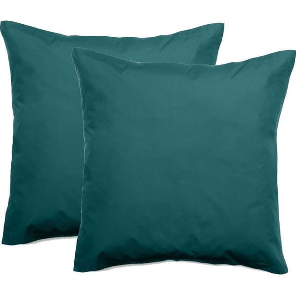 Set med 2 örngott i ren kammad bomull percale långa fibrer 80 trådar/cm² Vent du sud - Blå anka - Set med 2 örngott
