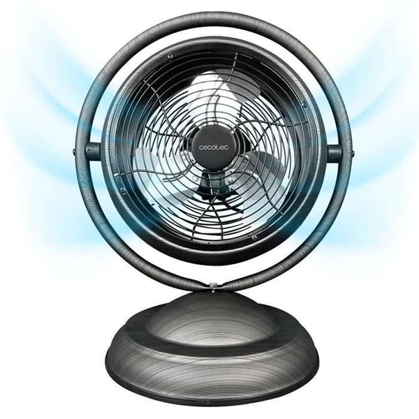 Cecotec Bordsfläkt EnergySilence 1000 RetroDeskWood, 20W Effekt, Diameter 25 cm (10"), 3 Aerodynamiska Fläktblad