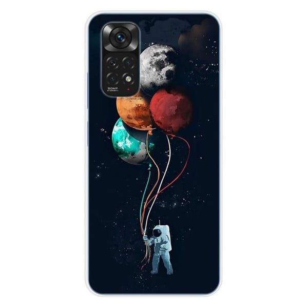Siliconfodral - Kompatibel med Xiaomi Redmi Note 11 4G - design med kosmonaut och ballonger