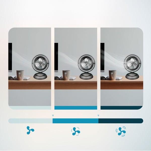 Cecotec Bordsfläkt EnergySilence 1000 RetroDeskWood, 20W Effekt, Diameter 25 cm (10"), 3 Aerodynamiska Fläktblad