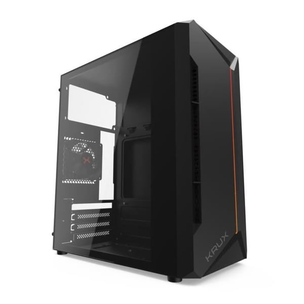 PC-chassi - KRUX - Astro Cube - Svart - Sidoglas - Micro ATX, Mini-ITX