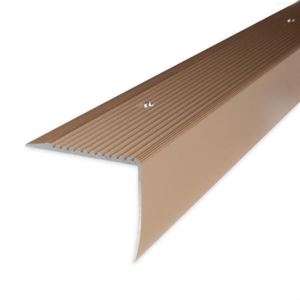 PROVISTON Trappsteg 42 x 50 x 1000 mm Trappsteg Hörnprofil kombinerat Anodiserad aluminium Ljusbrons Perc...