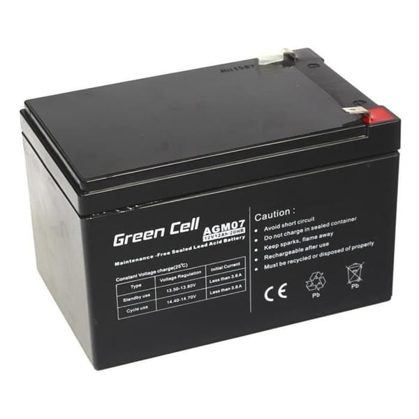 AGM VRLA Green Cell 12V 12Ah strømforsyningsbatteri