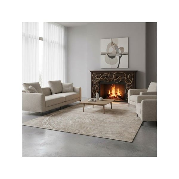 Matta - MELIS HOME - Konstnärlig design - 160x230 cm - Beige - Mjuk yta