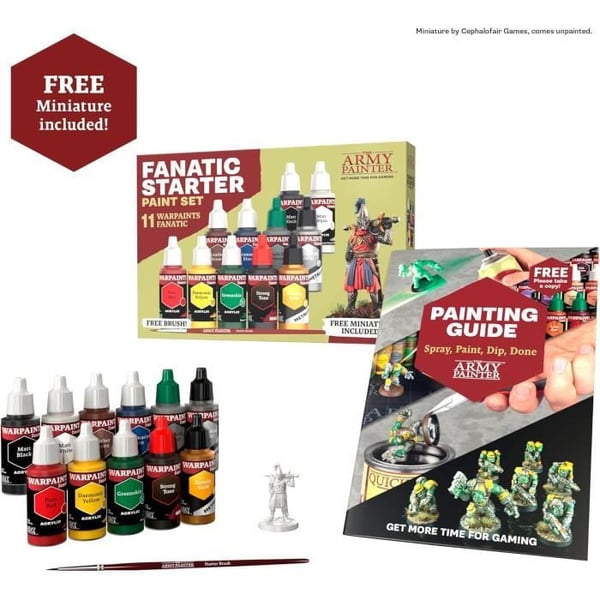 Malerkit til figurer - THE ARMY PAINTER - Warpaints Fanatic - 11 akrylmalinger 18 ml - 1 pensel inkluderet