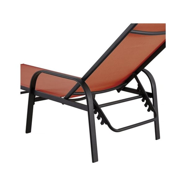 Set med 2 solstolar i metall med armstöd "Farniente" - Terrakotta