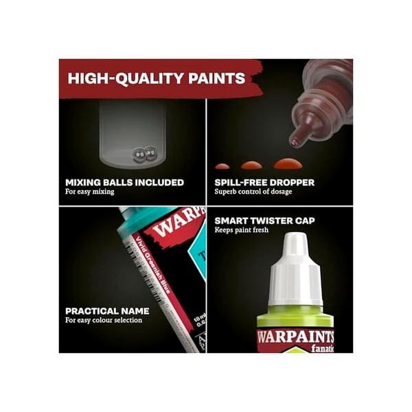 Malerkit til figurer - THE ARMY PAINTER - Warpaints Fanatic - 11 akrylmalinger 18 ml - 1 pensel inkluderet