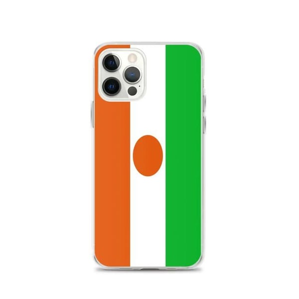 Telefonskal – Nigerflagga – Kompatibel med iPhone 12 Pro – Mjukt fodral – Slitstarkt och stötresistent - Silikon - Pixelforma