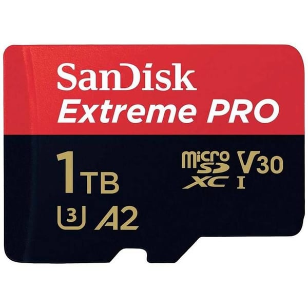 SanDisk Extreme PRO MicroSDXC-kort 1 TB Klass 10, UHS-I, v30 Videohastighetsklass chockresistent, vattentålig