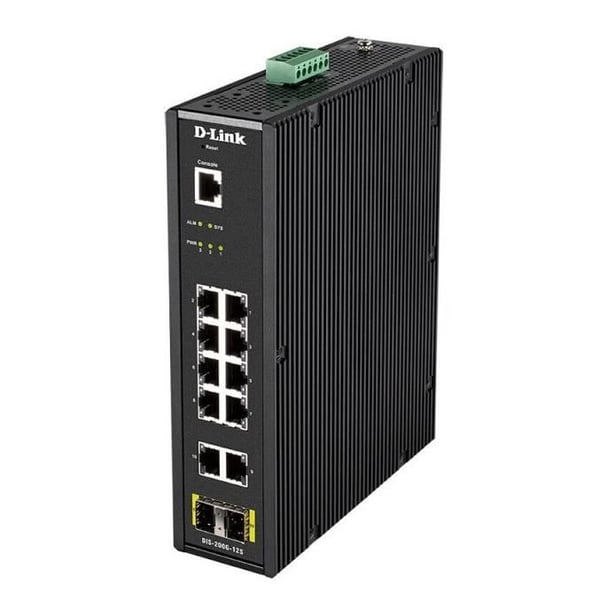 D-LINK DIS-200G-12S Ethernet-switch 10 porte kan administreres - 2 lag understøttet - Modulært - parsnoet, optisk fiber