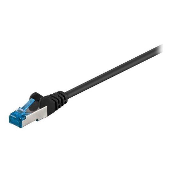 RJ-45-nätverkskabel (M) till RJ-45 (M) 15 m SFTP, PiMF CAT 6a utan halogener, formad, utan krok svart - GOOBAY