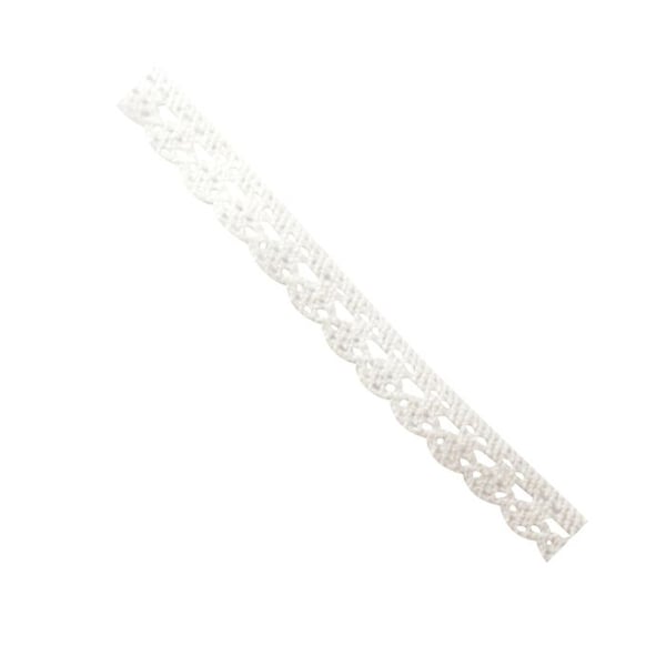 MégaCréa DIY - Vit bomullssnöre med blommor 1 cm x 2 m