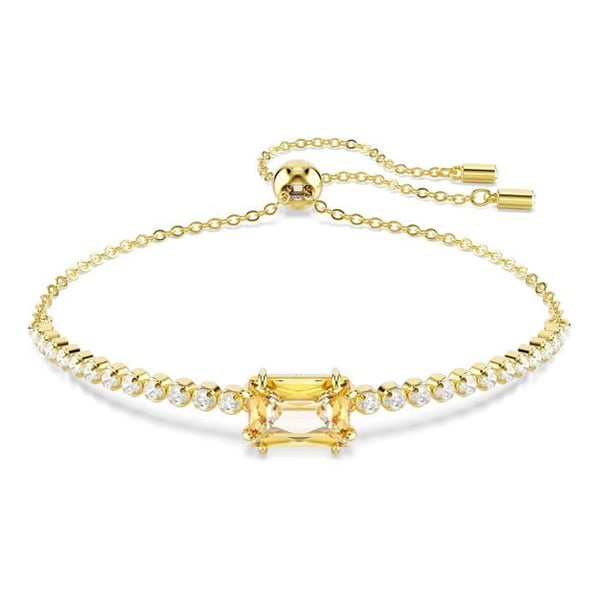 Armbånd - SWAROVSKI - Guld Matrix - Zirkoniumoxid - 24 cm - Rhodineret guldmetal