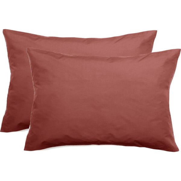 Set med 2 örngott i percal i 100% kammad bomull med långa fibrer 80 trådar/cm² Vent du sud - Persika - Set med 2 örngott 50 x 70