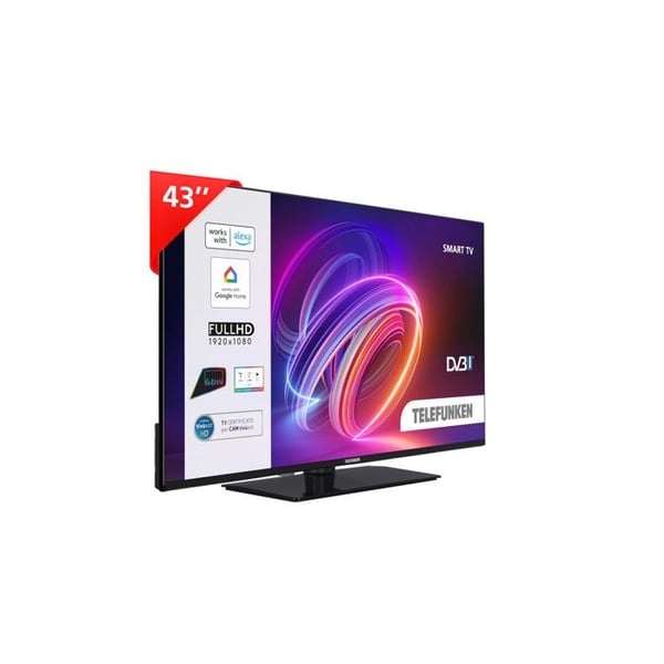 Telefunken Smart TV LED 43" FHD HDR10 Wifi Ethernet DVB-T2 HEVC Main10