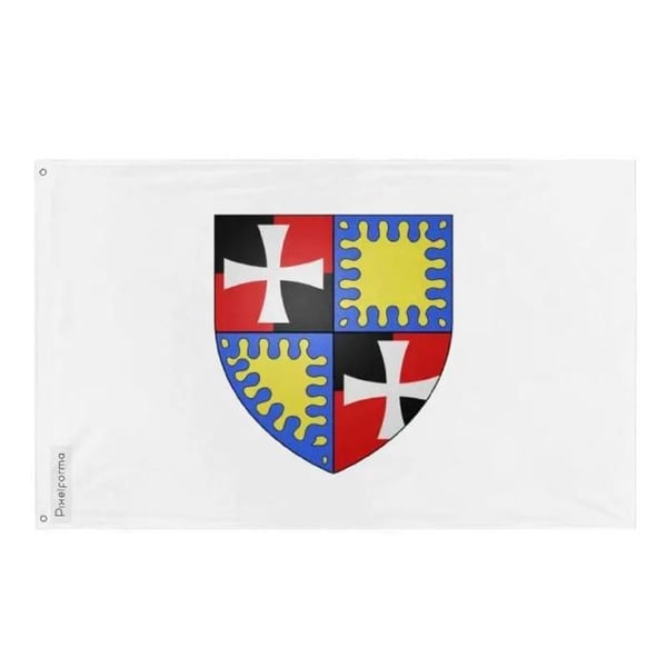 Flagga La Sarre – 90 x 150 cm – Slitstark Polyester – 2 Metalöglor – Inomhus / Utomhus – Pixelforma
