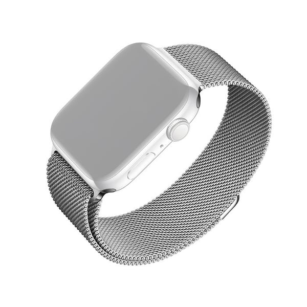 Armbånd - FAST - Mesh - Rustfrit stål - Sølvfarvet - Kompatibel med Apple Watch