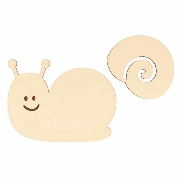 Träsiluett 9 x 6,9 cm - Snigel och skal