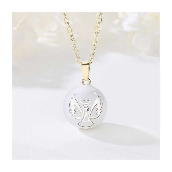Angel Graviditet Bola halsband med spridda vingar Silver
