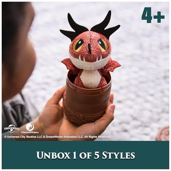 Peluche - DreamWorks - Mini drake - 7,6 cm - Mjuk - Handtvättbar