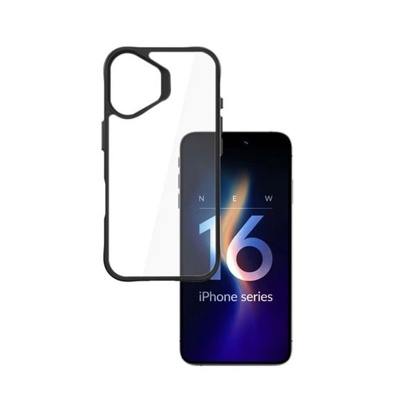 Satin skyddsskal 3MK för iPhone 16 Transparent/Svart