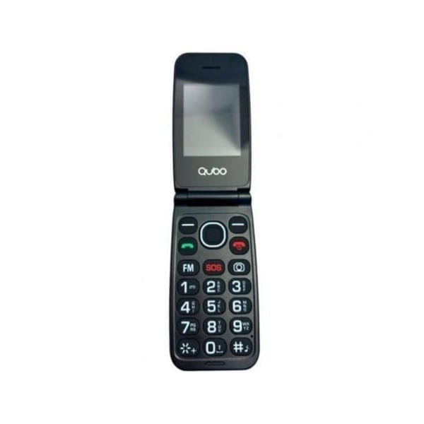 Qubo NEONW-BK 4G mobiltelefon för äldre svart Dual SIM SOS-knapp