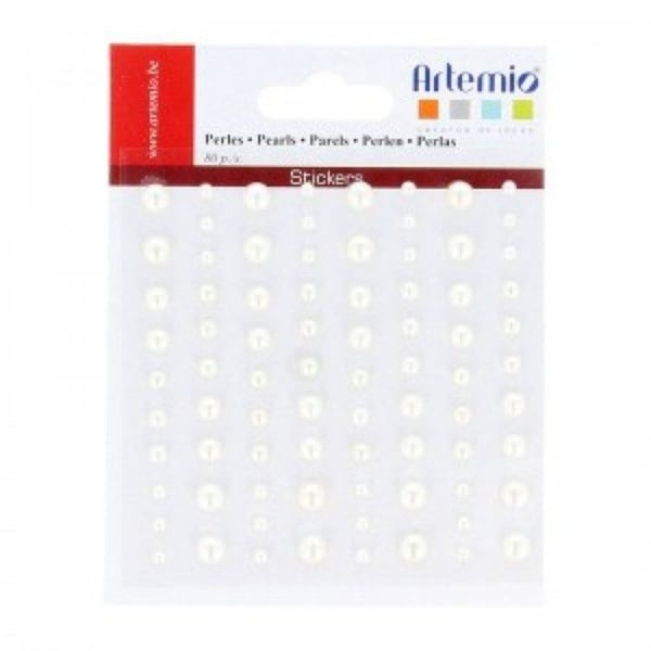 Strass att klistra - ARTEMIO - Mini pärlor - Vit - 80 Styck - 4 storlekar tillgängliga