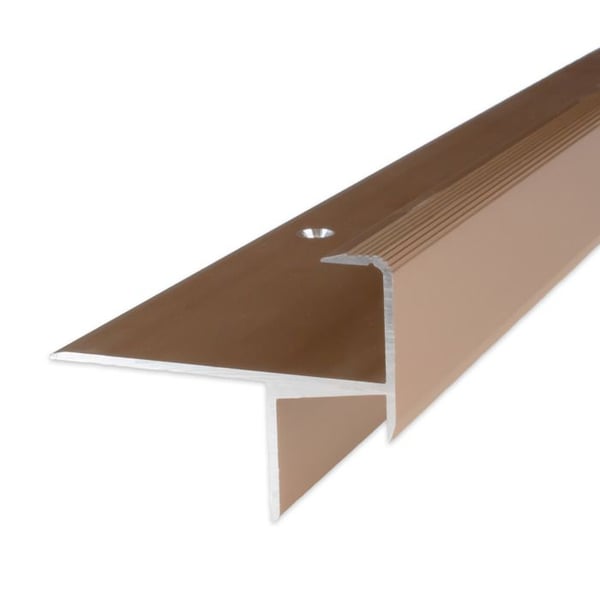 Skivstång av laminat - Parquet anodiserad aluminium bronserande ljus L 33mm H 15.3mm genomgående