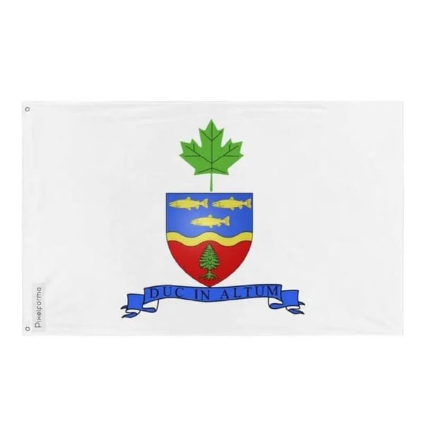 Flagga Grande-Rivière – 96 x 144 cm – Motståndskraftig Polyester – 2 Metallöglor – Inomhus / Utomhus – Pixelforma