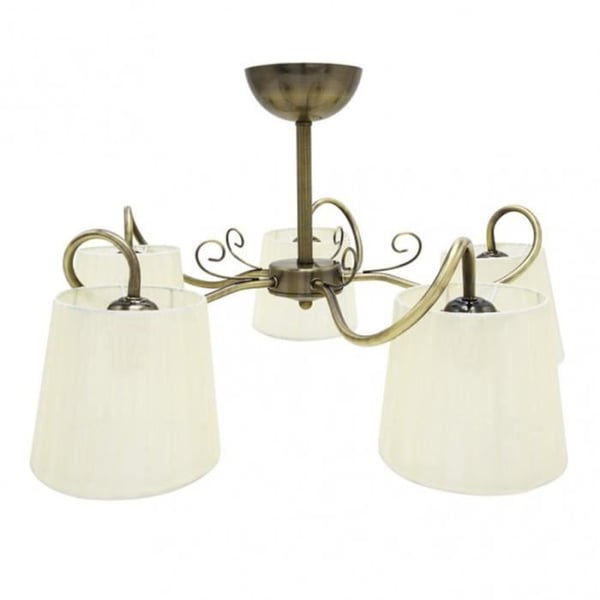 Lampa - CUZCO - 5 Glödlampor E14 - Metall och Tyg - Vintage Stil Lampa - CUZCO - 5 Glödlampor E14 - Metall och Tyg - Vintage Stil