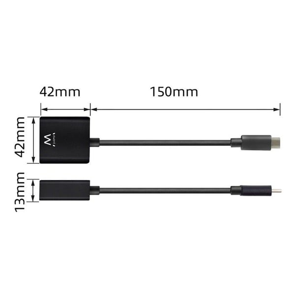 USB-C till DisplayPort-adapter - Ewent - EW9825 - 4K vid 60 Hz - Svart - USB-C-kontakt