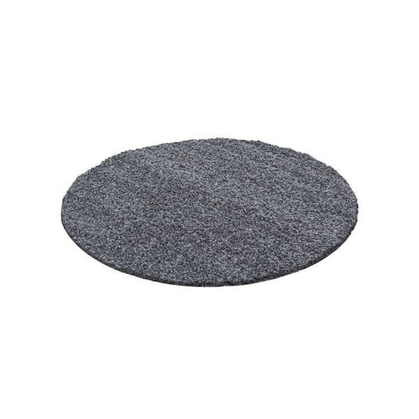 Mjuk och fluffig shaggy matta 30 mm för vardagsrum och sovrum (Dimension: 160 cm rund - Färg: Grå)