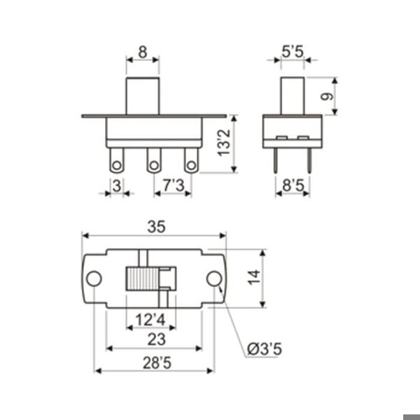 Strömbrytare - ELECTRO DH - 17.218 - 2p/2c - 3A/250VAC - Plastmaterial
