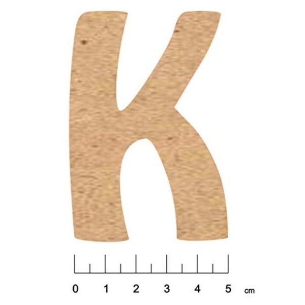 Terre & Bois Créations - MDF-klisterbokstäver 7,5cm Bokstav K