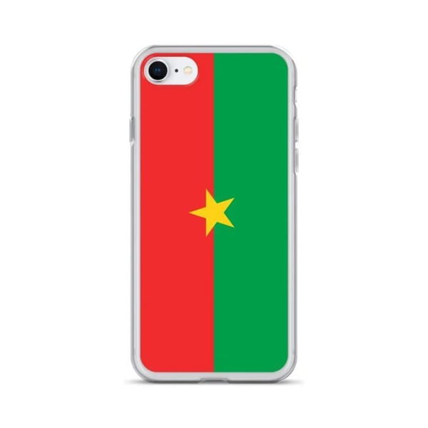 Telefonfodral – Burkina Fasos flagga – Kompatibel med iPhone 6S – Mjuk skal – Stötskyddande och hållbar - Silikon - Pixelforma