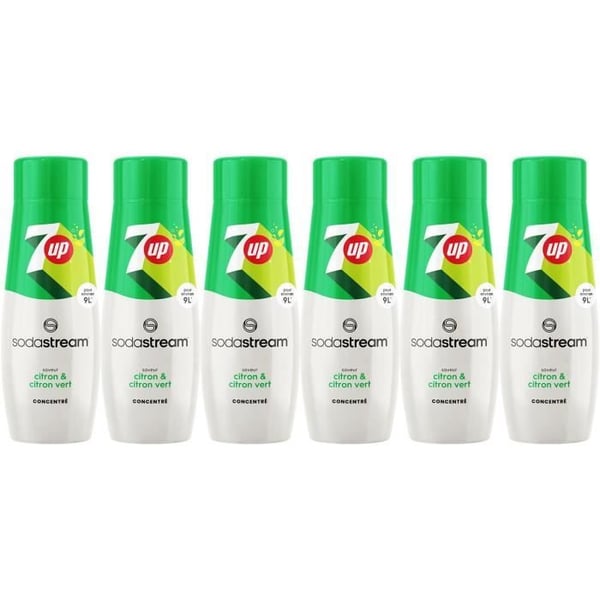 "Concentrat SODASTREAM - Paket med 6 koncentrat 7UP - Upp till 54L drycker - 440ml"