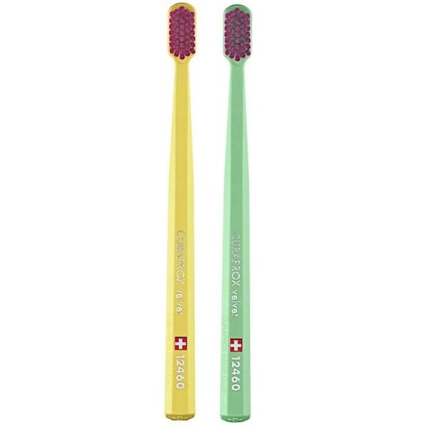 Tandborste - Curaprox - CS 12460 Velvet - Ultra mjuk - 12460 strån - Paket med 2 - Slumptabär färg