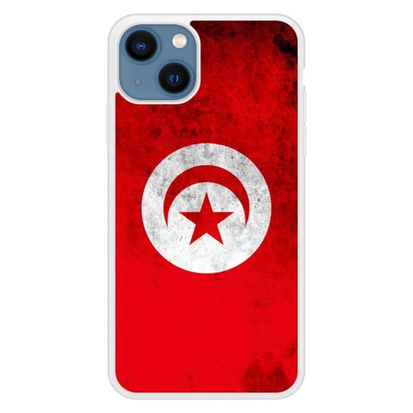Siliconeförstärkt skal med tryck kompatibelt med Apple iPhone 13 Tunisiska flaggan