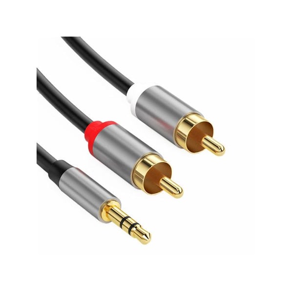 Ljudkabel 3,5 mm till 2 RCA Dubbel Skärmning 1,5m Svart Ljudkabel 3,5 mm till 2 RCA Dubbel Skärmning 1,5m Svart