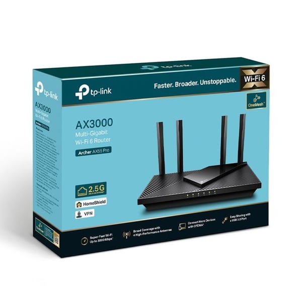 Wi-Fi 6-router - TPLINK - AX3000 - Dual-band - 4 antenner - 2402Mbps