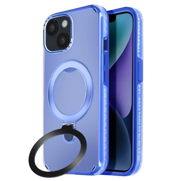 Coque MagSafe för iPhone 14 och 13 Stötabsorberande med Fällbart Stöd Blå