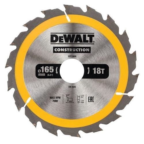 DEWALT 165-30 mm 18-tands cirkelsågblad DT1936-QZ