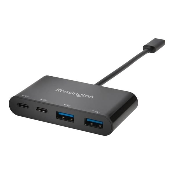 USB Hub - KENSINGTON - CH1000 - 4 USB 3.1-portar - USB Typ C - Extern - Svart