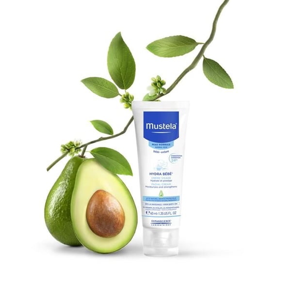 Ansiktskräm - MUSTELA - HYDRA BEBE - 40ml - Hypoallergen - Avokado
