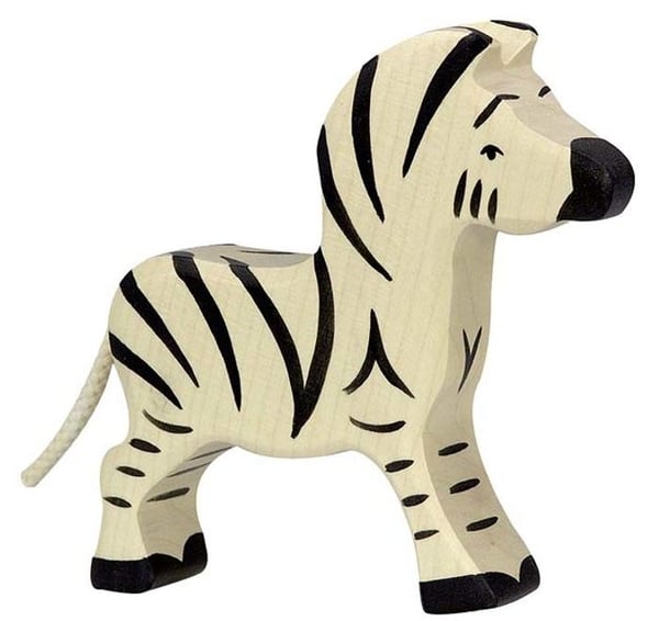 Träfigur - HOLZTIGER - Liten zebra - Handmålad - För barn från 2 år och uppåt