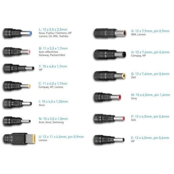 Biladapter - AVACOM - QuickTIP-CAR - 65W - 13 kontakter - Universell för bärbara datorer