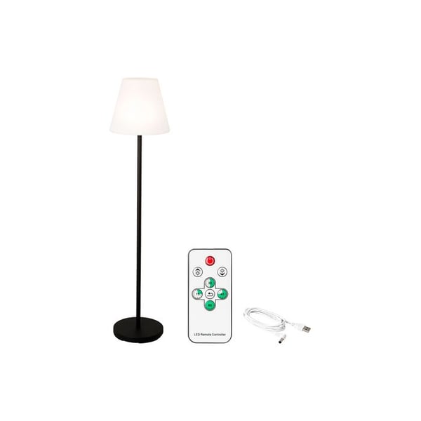Vit och svart uppladdningsbar golvlampa för inomhus och utomhus med fjärrkontroll 150cm 894459
