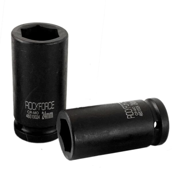 Djuppåverkningshylsa - Rockforce - 3/4" 24 mm - 6-sidor - Krom-molybdenstål - Diameter 39 mm
